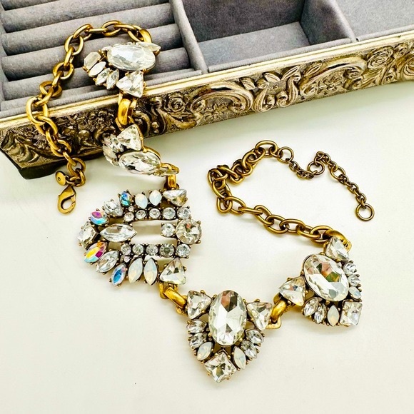 🔥 Vintage J. Crew Crystal Statement Necklace - Picture 6 of 16